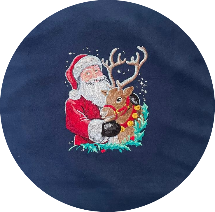 Cushion Cover Santa with Reindeer