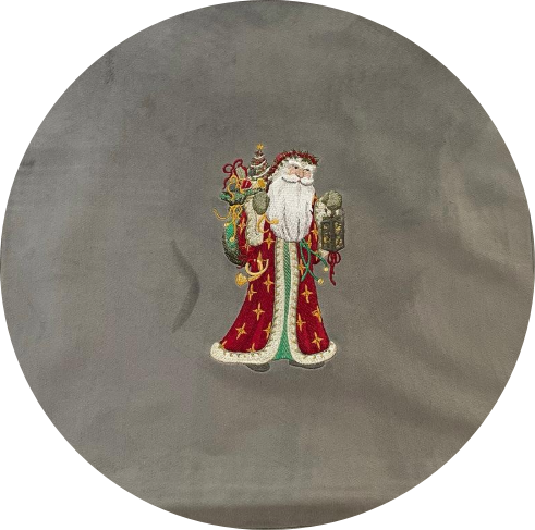 Cushion Cover with Father Christmas Embroidery