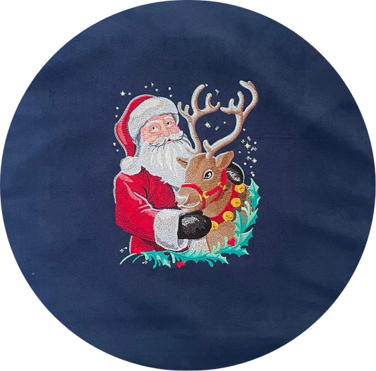 Cushion Cover Santa with Reindeer
