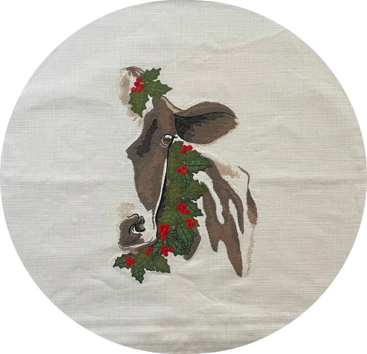 Cushion Cover - Festive Cow